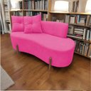 Ver mais imagens de Namoradeira Sofá Feijão Luna Orgânica Veludo Rosa Pink