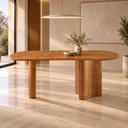 Ver imagem 1 de Mesa para Sala de Jantar Celeste 180cm Tampo Orgânico em Lamina de Madeira