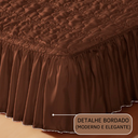 Ver imagem 3 de Roupa de Cama Colcha Casal Padrao Bordada 03 Peças Sofisticada Confortável