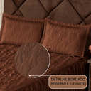 Ver imagem 4 de Roupa de Cama Colcha Casal Padrao Bordada 03 Peças Sofisticada Confortável