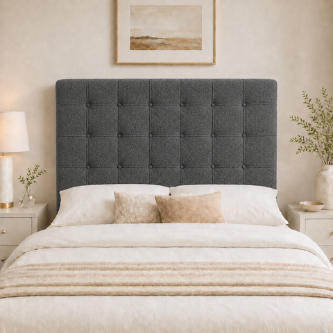 Cabeceira Ana Estofada Boucle p/ Cama Box Solteiro 90cm Quarto