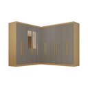 Ver mais imagens de Guarda Roupa Casal Modulado Canto 11 Portas de Bater 4 Gavetas MDP Madeirado-Cinza Multimóveis