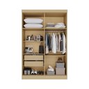 Ver imagem 3 de Guarda Roupa Casal Modulado Canto 11 Portas de Bater 4 Gavetas MDP Madeirado-Cinza Multimóveis