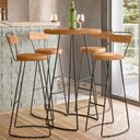 Ver imagem 2 de Conjunto Mesa Bistrô Alta e 2 Banquetas com Encosto Estilo Industrial Aura D09 Peroba - Mpozenato