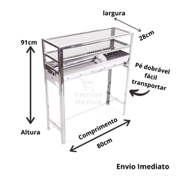 Churrasqueira Espetinho Profissional Inox 80x28 - 2