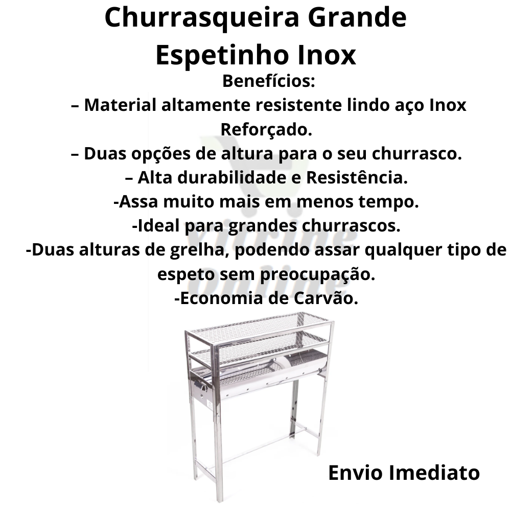 Churrasqueira Espetinho Profissional Inox 80x28 - 4