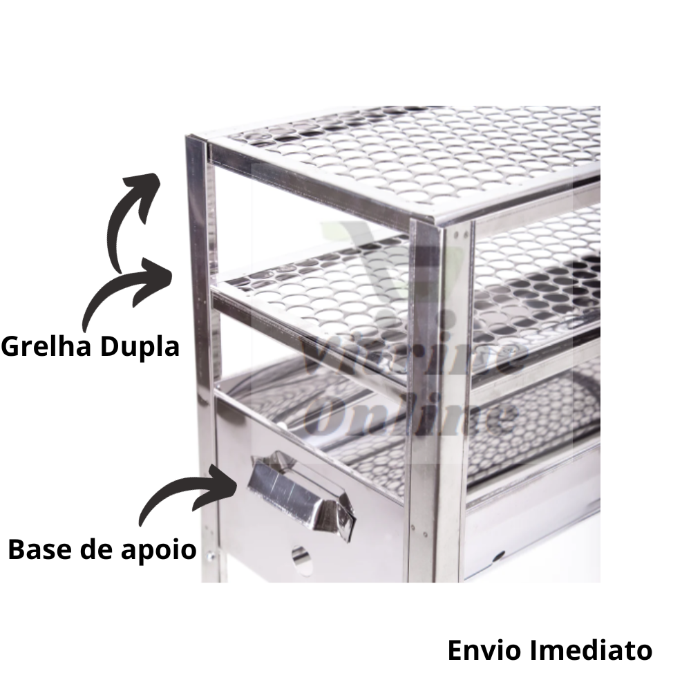 Churrasqueira Espetinho Profissional Inox 80x28 - 3