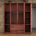 Ver imagem 6 de Guarda-roupa Casal Rústico Madeira Maciça 10 Portas 3 Gavetas com Espelho Mogano - Panorama Móveis