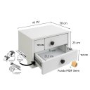 Ver imagem 5 de Kit 2 Mesas de Cabeceira Suspensas 40cm com 2 Gavetas MDF 15mm Branco Mesa de Cabeceira Já Montadas