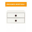 Ver imagem 3 de Kit 2 Mesas de Cabeceira Suspensas 40cm com 2 Gavetas MDF 15mm Branco Mesa de Cabeceira Já Montadas