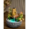Fonte Agua Cromoterapia Decorativa Mesa Cascata Bambu Resina - 6