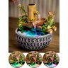 Fonte Agua Cromoterapia Decorativa Mesa Cascata Bambu Resina - 2