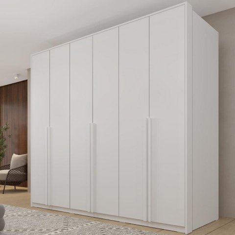 Guarda-Roupa Casal com 6 Portas e 6 Gavetas 201cm Multimóveis CR35494 Neve