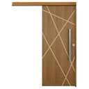 Ver imagem 2 de Porta de Correr Padrão Imbuia Agatha Trilho Embutir Puxador Tubolar 800 Mm Cromado 92 X 210 Esquerdo