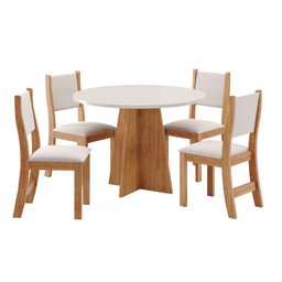 Conjunto De Mesa Vieiro Slin Redonda Com 4 Cadeiras - 1