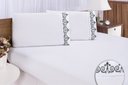 Ver imagem 5 de Jogo lençol quarto casal king bordado 3peças branco Petróleo