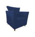 Ver imagem 2 de Poltrona Decorativa Isis Suede Azul Marinho Pés Madeira Ms Decor