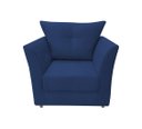Ver imagem 1 de Poltrona Decorativa Isis Suede Azul Marinho Pés Madeira Ms Decor