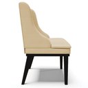 Ver imagem 6 de Kit 8 Cadeiras Estofadas para Sala de Jantar Base Fixa de Madeira Preto Lia Veludo Luxo Off White -
