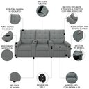 Ver imagem 3 de Poltrona do Papai Reclinável Mallie 3 Lugares Baú Usb Fh9 Pu Cinza - Mpozenato