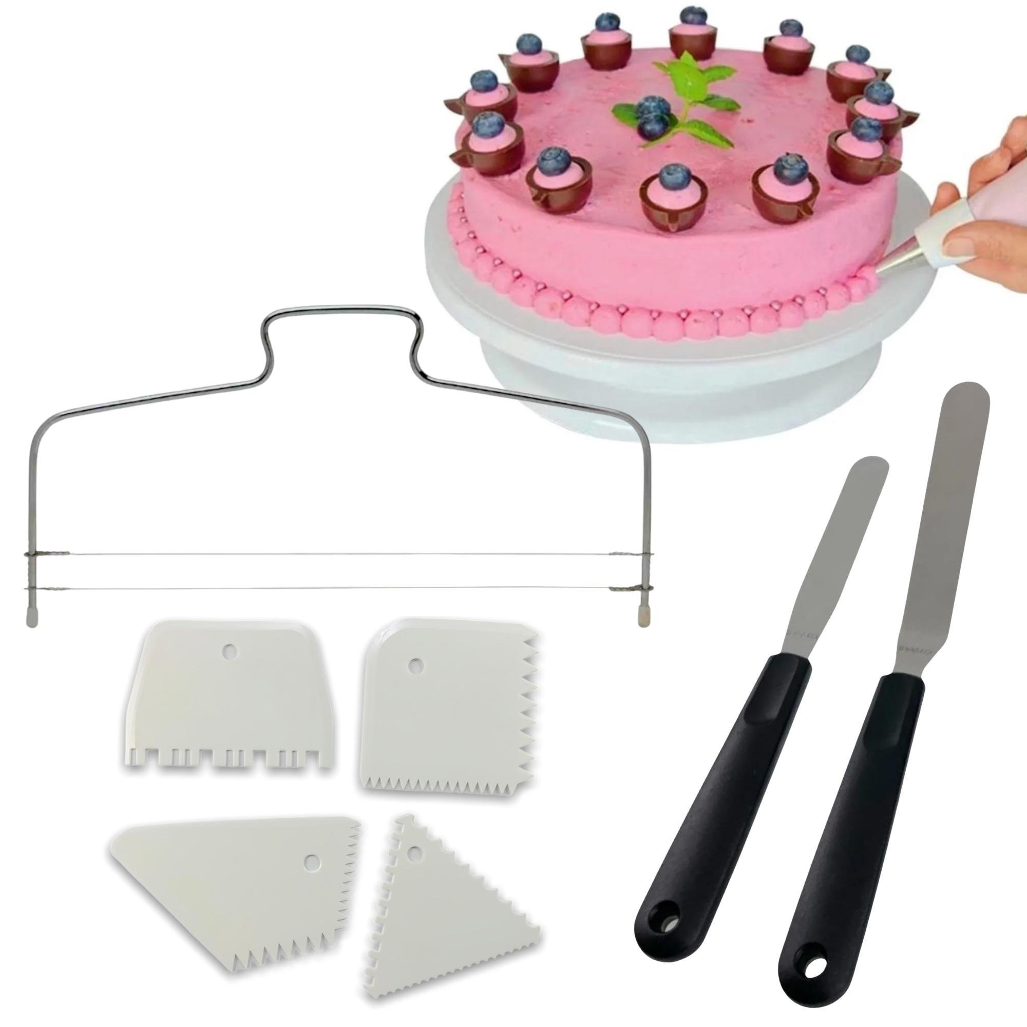 Kit Espátula Para Alisar Confeitar Decorar Bolo Chantilly