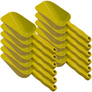 12x Pá Colher Dosadora para Gelo Pegador Cereais Ração Grãos - Amarelo