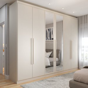 Guarda-roupa Casal Madalena 6 Portas 6 Gavetas 100% Mdf com Espelho - Panorama Móveis