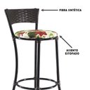 Ver imagem 2 de Kit Com 8 Banquetas Alta Forts Vermelho Floral, Fibra Uv Bancada, área Goumert, Bar, Piscina, Balc