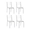 Kit 4 Cadeiras Nanda cromada para cozinha ou espaço gourmet-Assento corino branco GAT MAGAZINE - 1