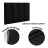 Cabeceira Preto Sued Estofada Solteiro 0,90cm Pérola Quarto Decoração Lisa - 5