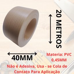 Fita de Borda Pvc Madeirado Carvalho Natural 40mm X 20m Moveis Acabamento Guararapes - 3