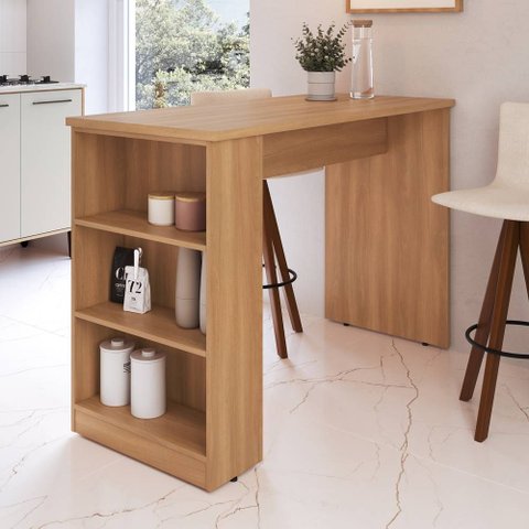 Bancada de Cozinha 3 Nichos 135cm BA0001 Linha Isabelle Delmarco Freijó