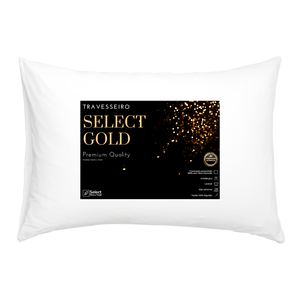Travesseiro Select Gold 100% Algodão Preenchimento Fibra de Silicone Importada e Antialérgica