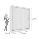 Ver imagem 2 de Guarda Roupa Casal 3 Portas 4 Gavetas - Valencia-Neve - Tcil Móveis