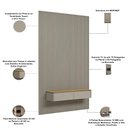 Ver imagem 5 de Painel Ripado para TV 75 pol com Bancada Suspensa Orgânica 180cm Slats L05 Tauari Gris Fosco - Lyam