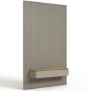 Ver imagem 2 de Painel Ripado para TV 75 pol com Bancada Suspensa Orgânica 180cm Slats L05 Tauari Gris Fosco - Lyam