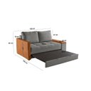 Ver imagem 4 de Sofá Cama Casal 2 Lugares Linho Cinza Anis 159cm