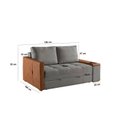 Ver imagem 3 de Sofá Cama Casal 2 Lugares Linho Cinza Anis 159cm