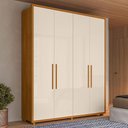 Ver imagem 2 de Guarda Roupa Casal Greco 4 Portas Cinamomo/off White - Madetec