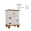 Ver imagem 3 de Mesa de Cabeceira 1 Porta e 1 Gaveta Tampo Base e Pés em Madeira Maciça Joy Branco