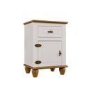 Ver imagem 2 de Mesa de Cabeceira 1 Porta e 1 Gaveta Tampo Base e Pés em Madeira Maciça Joy Branco