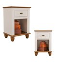 Ver imagem 4 de Mesa de Cabeceira 1 Porta e 1 Gaveta Tampo Base e Pés em Madeira Maciça Joy Branco