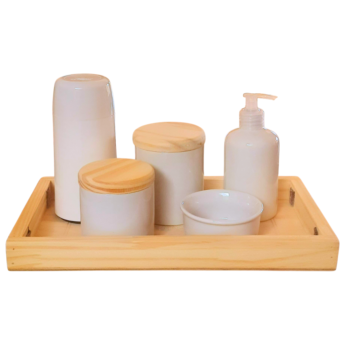 Kit Higiene Bebê Liso 6 Pçs - Peças Porcelana Bdj Tp Pinus