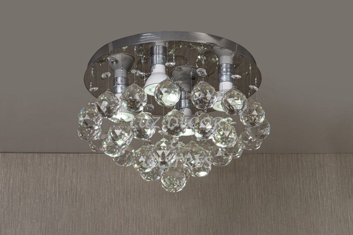 Lustre Cristal Legítimo K9 Redondo 30cm Diâmetro Vai Montado - 2