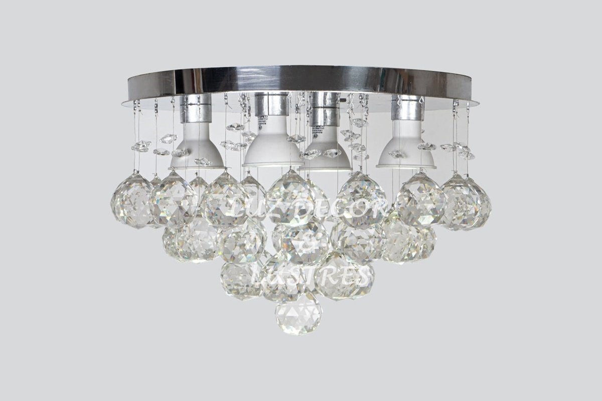 Lustre Cristal Legítimo K9 Redondo 30cm Diâmetro Vai Montado