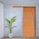 Ver imagem 1 de Porta de Correr Belissima 6 Trilho Embutir Puxador Curvo 600 Mm 110 X 210  Abertura Esquerda