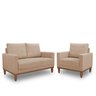 Conj. 01 Poltrona e 01 Living Namoradeira Sara - Linho Caramelo - 1