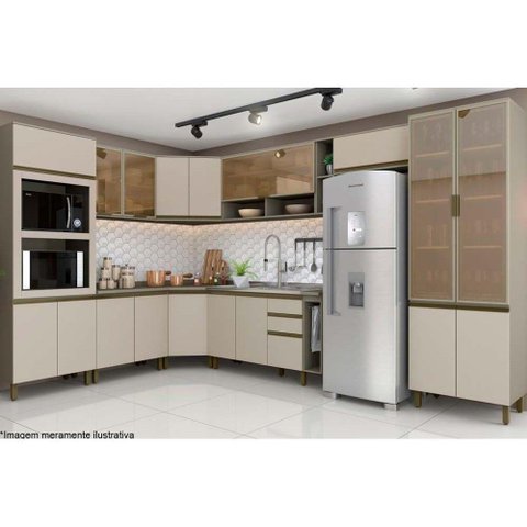Cozinha Henn 15 Peças (5 Armários + 3 Balcões + 2 Paneleiros + 5 Complementos) C15p01 Duna/