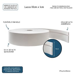 Rodapé Eva Flexível Autoadesivo 10cm X 1cm Lucca 30 Metros - 3