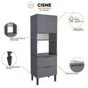 Ver imagem 2 de Armário Torre Quente Cozinha Madeira Cisne Cozimax Cinza - 70